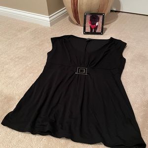 WHBM Black Rayon/Poly Top Sz M